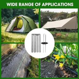 Set van 50 Grondankers met 50 Gegalvaniseerde Metalen Ringen voor Tuin, Camping en Kunstgras - Roestbestendig en Duurzaam — thumbnail 4