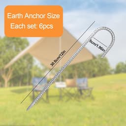 Grondanker - Zilver - 30,5 cm - Massief Stalen Haringen voor Tent en Camping — thumbnail 4