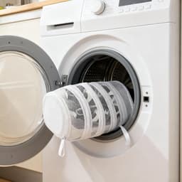 Vissennet Schoenen Wasmachine Tas, Herbruikbare Mesh Gat Waszak voor Wasmachine en Droger, Duurzaam en Grondige Reiniging, Geschikt voor Sneakers & Sportieve Schoenen (Cilinder) - Afmeting 40 x 19 cm — thumbnail 1