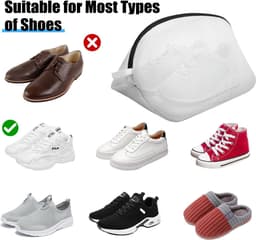 Schoenwaszakken, 2 stuks schoenwasmachinezak, waszakken van mesh met duurzame ritsen, waszak voor schoenen/trainers voor in de wasmachine, opbergzak voor schoenen, sokken, beha's en kleding — thumbnail 5