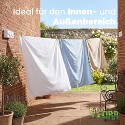 Uitschuifbare Drooglijn - Wanddroger - Was Drogen - Dubbele RVS Lijnen - 10 Meter - Wit — thumbnail 3