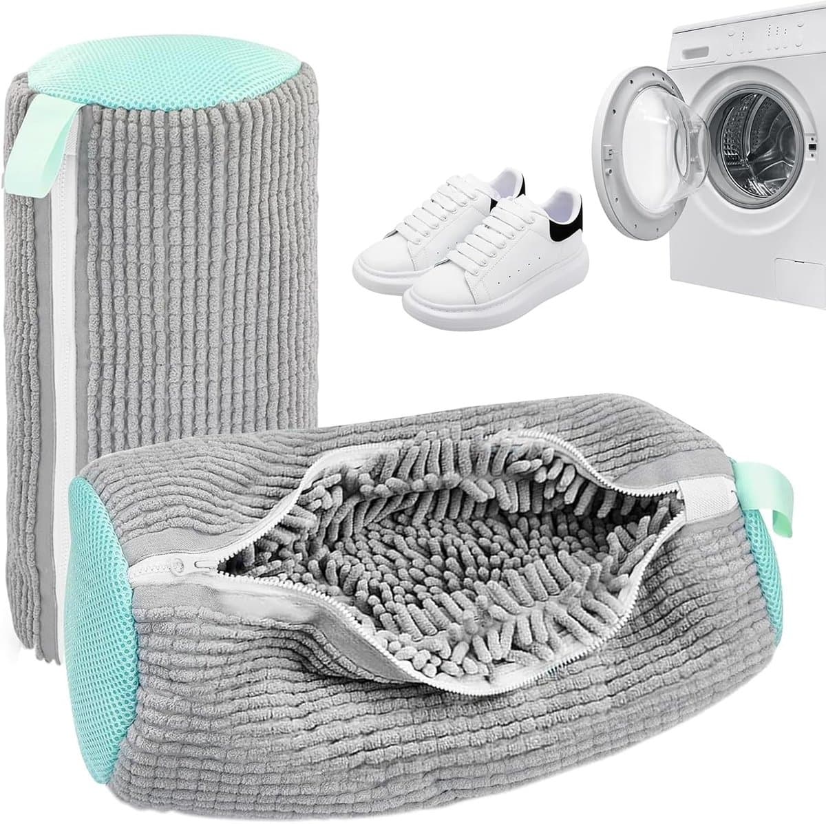 Set van 2 Herbruikbare Schoenwaszakken met Rits - Bescherming voor Schoenen en Kleding, Ideaal voor Wasmachinegebruik en Reis — afbeelding 1