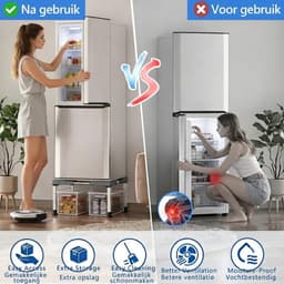 Ploutos® Wasmachine Verhoger - Wasmachine Sokkel - Wasmachine Onderstel - Grijs - 43cm x 25cm x 12cm — thumbnail 3