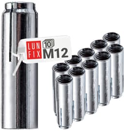 Inslaggankers Set - Stalen Pluggen - Zware Lasten Bevestigen - Verzinkt Staal - M12 50mm - Zilver — thumbnail 1