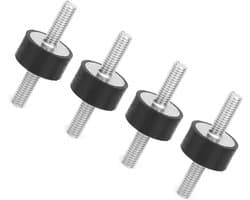 Rubberen Steunen - Trillingsdempers - Geluidsbeheersing - Stabiliteit onder belasting - M6 18 Mm - Zwart Zilver