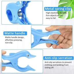 Dailygoods- Strandhanddoekklem - 4 Stuks - Antislip - Winddicht - Lichtgewicht - Robuust Kunststof - Dolfijn Vormgeving - Handdoekclip — thumbnail 4
