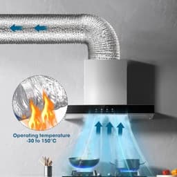 PromoHome Aluminium Flexibele Luchtleiding 2m - 100mm Diameter - Flexbuis voor Airco, Droger, Afzuigkap en Ventilatie — thumbnail 3