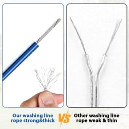 Buitenwaslijn 30m - 4mm zware PVC-gecoate waslijn - Robuust en sterk - Perfect voor tuin en camping - ShopVlot — thumbnail 2