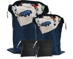Omgoods - Set van 4 Opvouwbare Waszakken voor Vuile Kleding