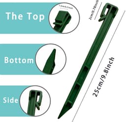 Grondankers 20 Stuks 25cm - Robuuste Kunststof Pinnen - Zwart - Ideaal voor het Bevestigen van Grasrandbanden - SnelShoppen — thumbnail 5
