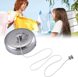 Intrekbare Waslijn - Uitschuifbare Lijn - Kleding Drogen - Zelf oprollend Mechanisme - 2.7 meter - Zilver — thumbnail 3