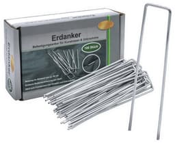 Omgoods- Grondankers 100 stuks - Metalen bevestigingsankers - 15 cm x 3 cm - Stalen grondankers - Voor kunstgras/onweeddoek - Zilver — thumbnail 1