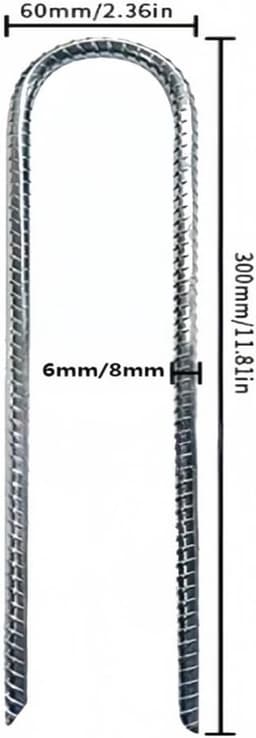 SnelShoppen - Ground Anchor Trampoline - 6 Stuks U-vormige Grondpennen 30 cm - Tuin, Camping, Onkruiddoek, Tuinfleece, Hekwerk - Zilveren Grondankers — thumbnail 4