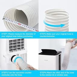 200 cm verlengslang voor airconditioner, adapter met een diameter van 150 mm, linksdraaiend, afvoerslang voor airconditioner, verlengslang voor airconditioner, afvoerslang voor airconditioner — thumbnail 2
