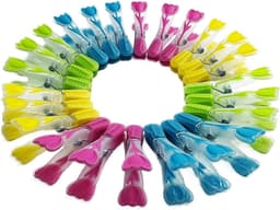 Wasknijpers - Meerkleurige Waslijn Knijpers, Stevige Antislip Plastic voor Het Drogen van Kleding (6 Groen, 6 Rood, 6 Blauw, 6 Geel) — thumbnail 1