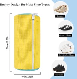 schoenenwaszak voor wasmachine met verborgen ritssluiting, 360° rondom reiniging, sneakers en hardloopschoenen, waszak, duurzaam en draagbaar — thumbnail 5