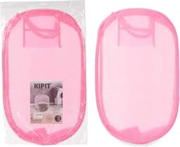 Kipit Wasmand flexibel/opvouwbaar - roze - kunststof - 33 x 33 x 58 cm - 60 liter — thumbnail 2