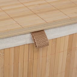 5Five Wasmand dubbel compartiment - bamboe - met deksel - naturel - 52 x 32 x 63 cm - 100 liter — thumbnail 4
