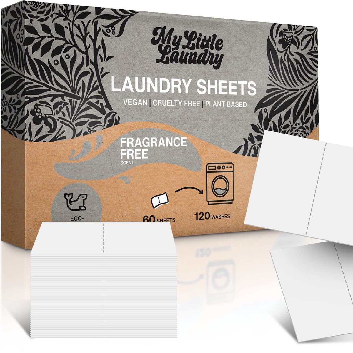 My Little Laundry Wasstrips - 120 Wasbeurten - Ongeparfumeerd - Wasmiddel Wasvellen Wasdoekjes Wasmiddeldoekjes Detergent Sheets Laundry Strips — afbeelding 1