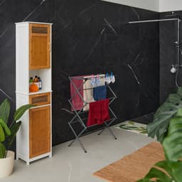 wasrek inklapbaar - uitschuifbaar - 11 stangen - 105x73x37 cm - metaal - zilver — thumbnail 3