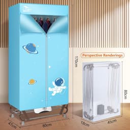 Elektrische Draagbare Wasdroger - Grote Capaciteit - Blauw — thumbnail 2