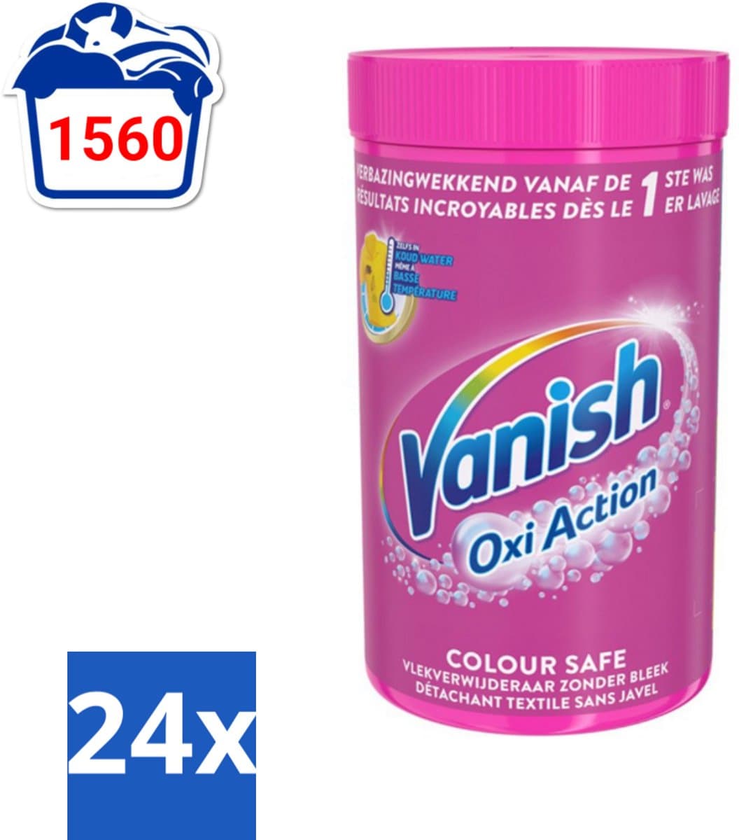 Vanish Oxi Action - Veilige Kleur - Vlekkenverwijderaar Poeder - Zonder Bleek - Gekleurde Was - 1.5 Kg - Voordeelverpakking - 24 stuks — afbeelding 1