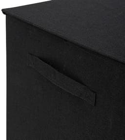 5Five Eureka sorteer wasmand - 2x - 74 liter - zwart - 37 x 37 x 60 cm - MDF/Polyester stof - met afsluitklep — thumbnail 2