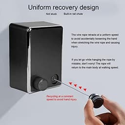 EGoods - Intrekbare Roestvrijstalen Waslijn voor Kleding - Duurzaam Hangend Kledingdroogrek - Binnen en Buiten Gebruik - Zwart — thumbnail 3