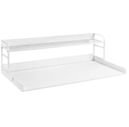 Wasmachine- en droger werkblad - Aanrechtblad met 2-laags opbergplank - 137 x 70 x 41,9 cm - Antislip pads - Waterbestendig - Wit — thumbnail 2