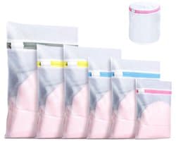 IMPERATORIS® Waszakjes voor Wasmachine - Bescherming voor Fijne Was en Schoenen - Mesh Wasnet met Rits - Voorkomt Slijtage - Set van 7 - Rosé - 40 x 50 cm
