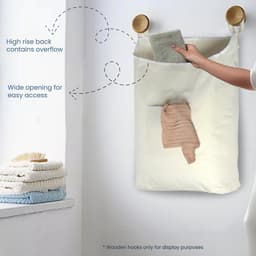 Wasmand - Katoen - 72*45 cm - Beige - Grote inhoud — thumbnail 3