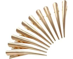 10 stuks eendenbek haarclips met tanden voor haarstyling - Gouden metalen anti-slip haarspeldjes voor DIY-accessoires