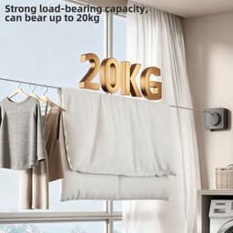Uitschuifbare waslijn RVS tot 4,8 meter met 20 kg draagkracht — thumbnail 2