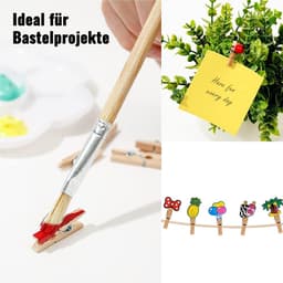 156 Houten Wasknijpers Set met Jute Touw en Spijkers voor Foto Decoratie — thumbnail 2