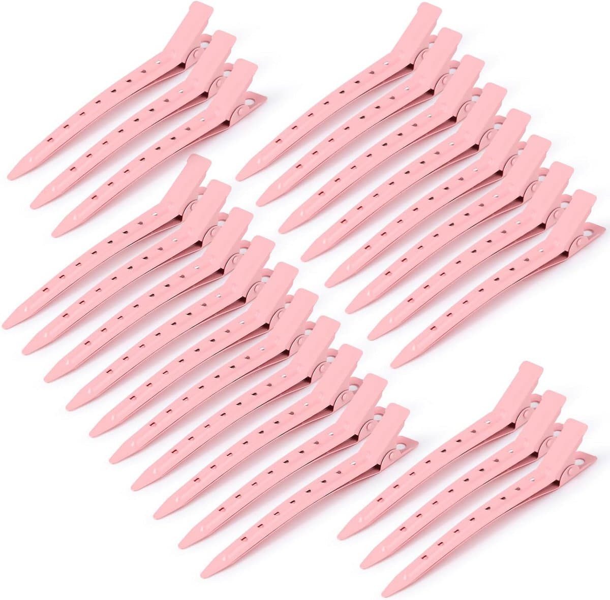 Eend Haarclips - 24 Stuks - Roestbestendige Krokodillenclips 3,5 Inch voor Haarstyling - Roze — afbeelding 1