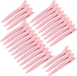 Eend Haarclips - 24 Stuks - Roestbestendige Krokodillenclips 3,5 Inch voor Haarstyling - Roze — thumbnail 1