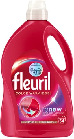 Fleuril - Wasmiddel - Renew Color Vloeibaar Wasmiddel - Gekleurde Was - 54 wasbeurten - Voordeelverpakking - 4 stuks - Wasmiddel voor gekleurde was - Kleurbehoud — thumbnail 2