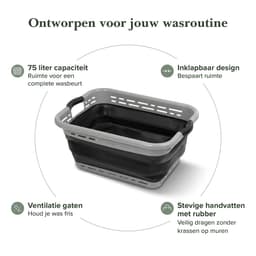 Jubbly® - Wasmand opvouwbaar - Wasbox - Heupwasmand - 45 Liter - Zwart — thumbnail 3