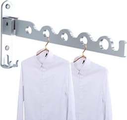 Wasrek van roestvrij staal, kledinghaak voor balkon, opvouwbaar wasrek voor buiten, wasrek voor aan de muur — thumbnail 3