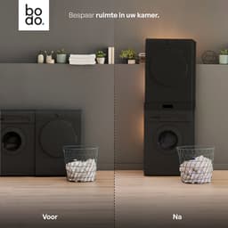 Stapelkit - Tussenstuk met Opberglade - Wasmachine en Droger - Zwart - Bodo — thumbnail 4