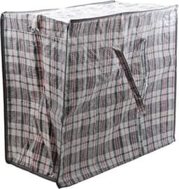Mega/jumbo/XXL waszak/wasgoedtas grijs geruit 55 x 30 cm van kunststof - Wasgoed tassen/zakken — thumbnail 2