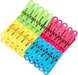 20 Plastic Hanger Clips voor Wasknijpers en Afdichtingsclips - 4 Kleuren - PP Materiaal — thumbnail 1