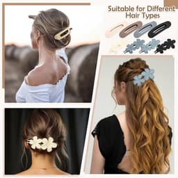 8 Platte Haarspelden met Sterke Grip - Antislip Klemmen voor Dik en Dun Haar — thumbnail 4