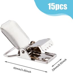 Allecto- tapijtclips - 15 stuks - ijzeren - hangende - platina - wandclips - tapijtgrijpers - zware clips - tapijt - handdoek - sjaal - geschikt voor - 42 x 23 mm - metaal — thumbnail 5