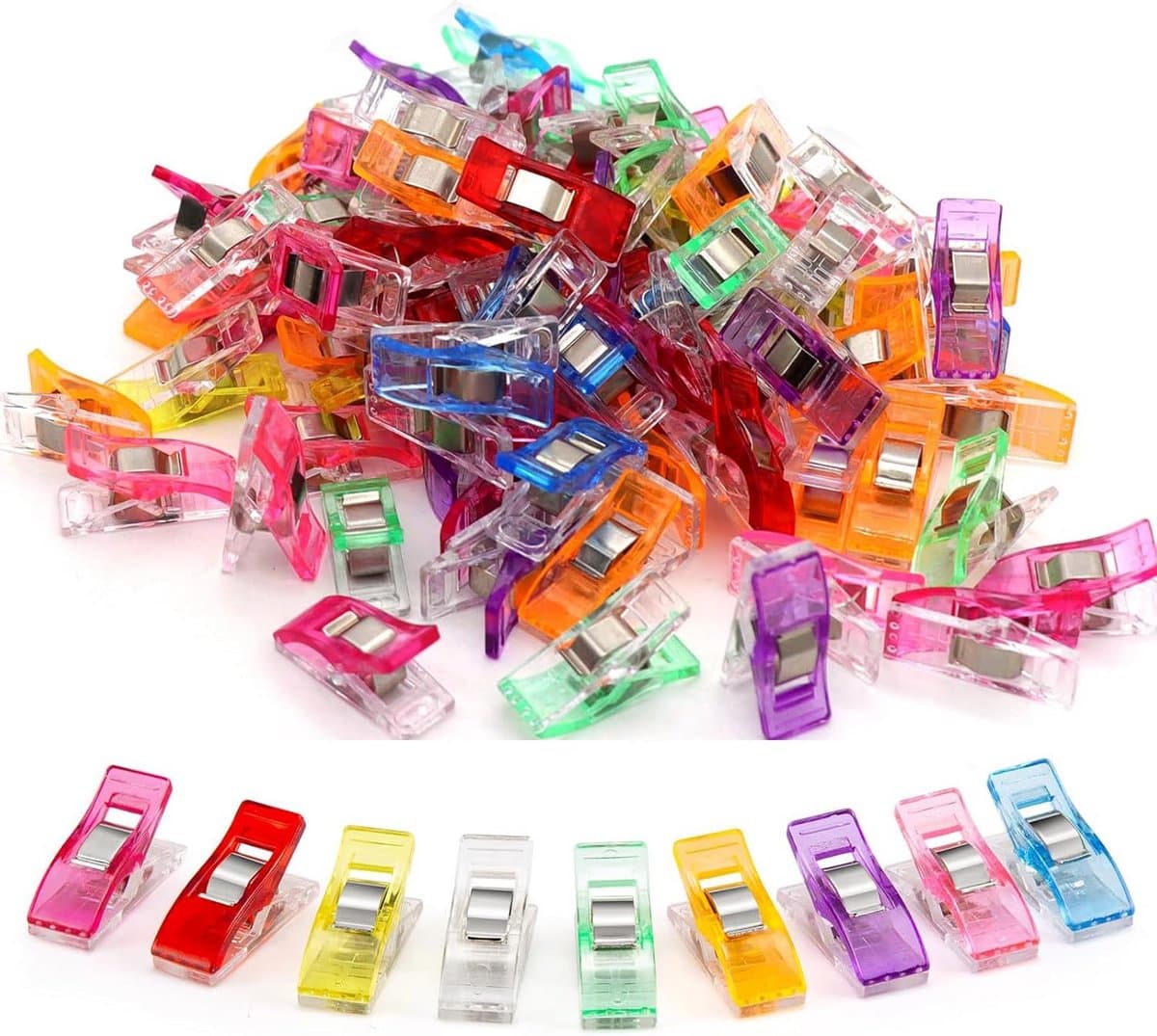 100 Stuks Multifunctionele Stofklemmen voor Naaien, Quilten en Knutselen — afbeelding 1