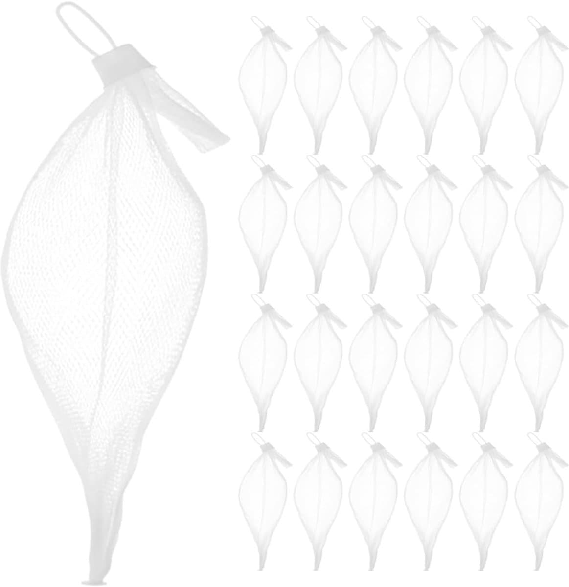 Opbergzakjes - Knikkerzakjes Trekkoord - Kleine Spullen Opbergen - Duurzaam Gaas Materiaal - 19x8x8cm - Wit — afbeelding 1