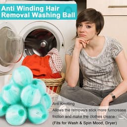 Dierenhaarverwijderset voor wasmachine, 8 stuks pluisballen en 1 wasbal, hondenharen verwijderen, herbruikbaar, duurzaam - Praktisch set voor schone was — thumbnail 2