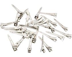 30 Stuks Zilveren Metaal Haarspelden Eendebek Alligator Clips voor Haarstyling