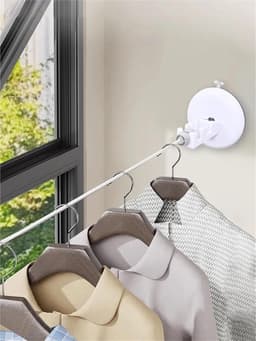 Intrekbare Waslijn - Wastouw Drooglijn - Compact Drogen - Zuignap Bevestiging - 5 Meter - Zwart — thumbnail 2