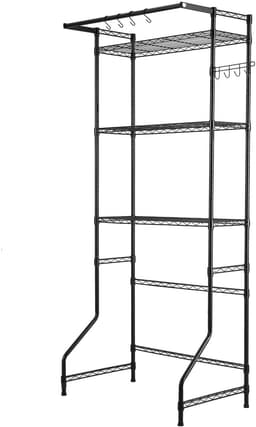 VEVOR Opbergrek boven wasmachine/droger, enkele rij, 3 lagen, zwart — thumbnail 1